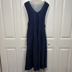 Leslie Allison Vintage Dress Womens 16 Denim Pinafore Cottagecore Boho Prairie